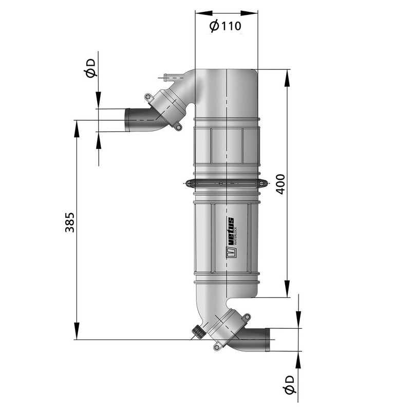 Vetus Kunststoff Schwanenhals / Schalldämpfer 45mm