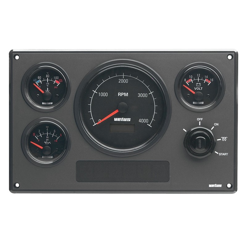 Vetus Instrumentenpanel MP34, schwarz, 12 Volt Vetus Instrumentenpanel MP34, schwarz, 12 Volt