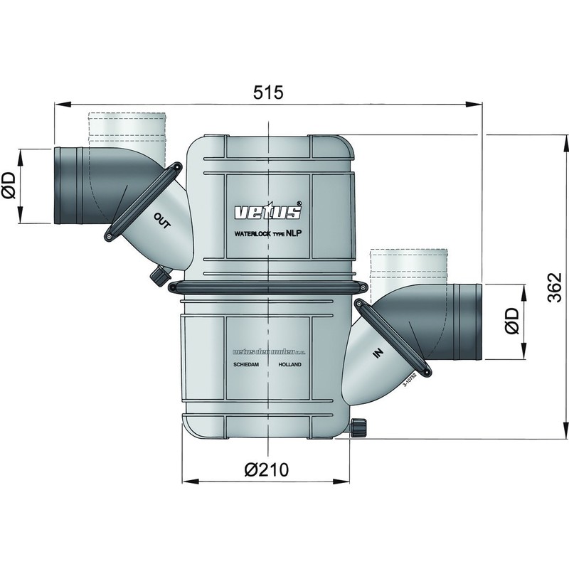 Vetus Wassersammler Drehbar Typ, NLP45 Vetus Wassersammler Drehbar Typ, NLP45