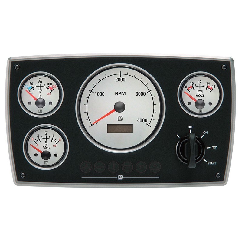 Vetus Alu-Instrumentenpanel MPA34, weiß, 12 V Vetus Alu-Instrumentenpanel MPA34, weiß, 12 V