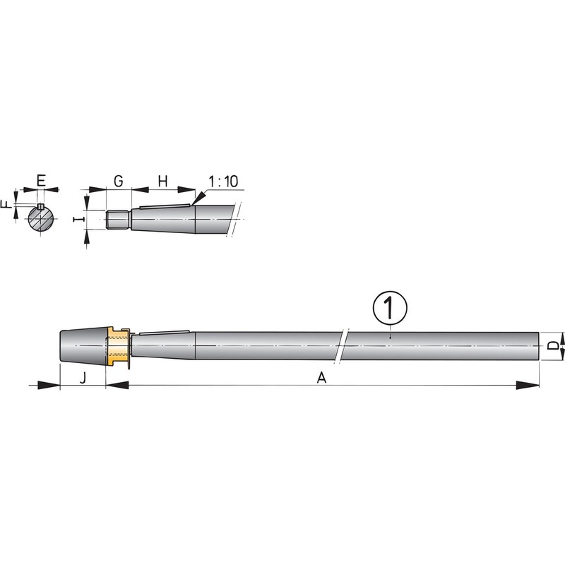 Vetus Niro-Welle mit Hutmutter L=2000mm,Ø25mm