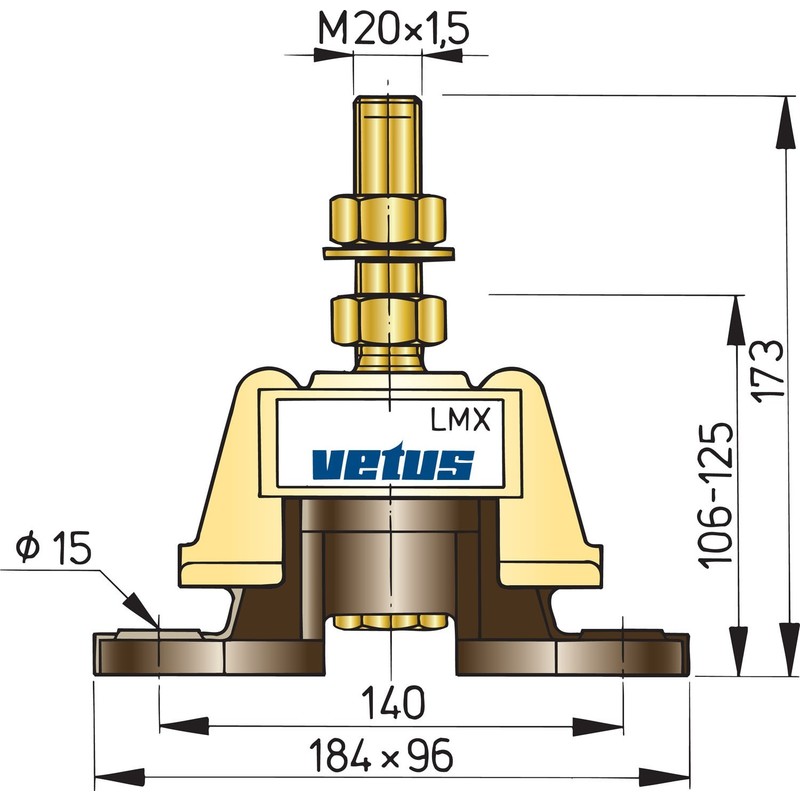 Vetus flexibles Motorlager Typ LMX210