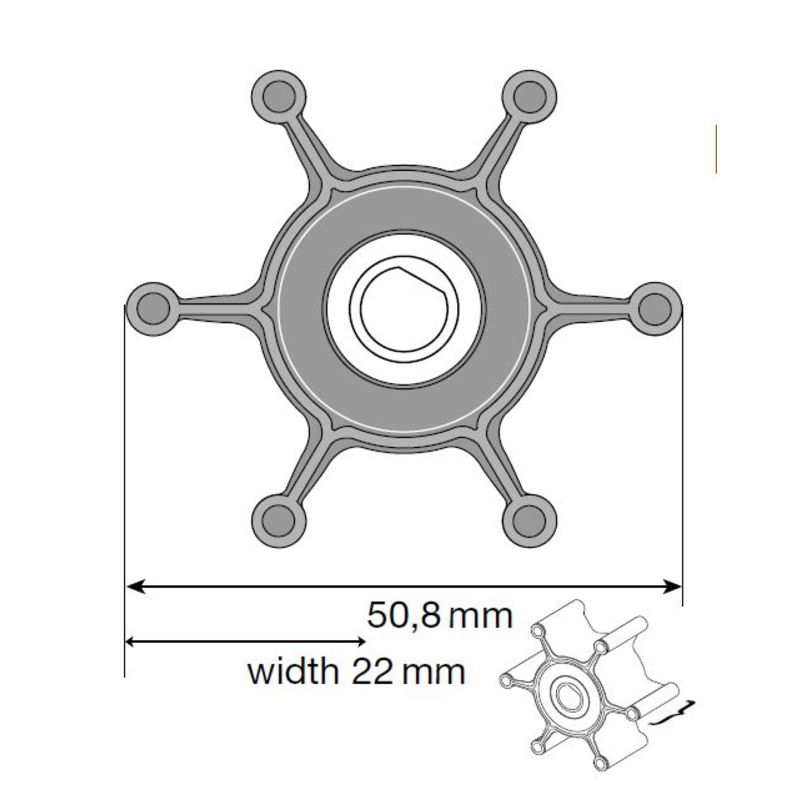 Johnson Impeller für F4 Pumpe, Polyurethane Johnson Impeller für F4 Pumpe, Polyurethane