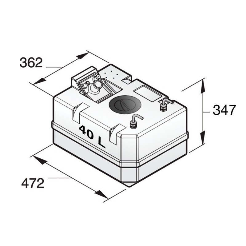 Vetus Dieseltank 40l kpl. 10mm Anschluß Vetus Dieseltank 40l kpl. 10mm Anschluß