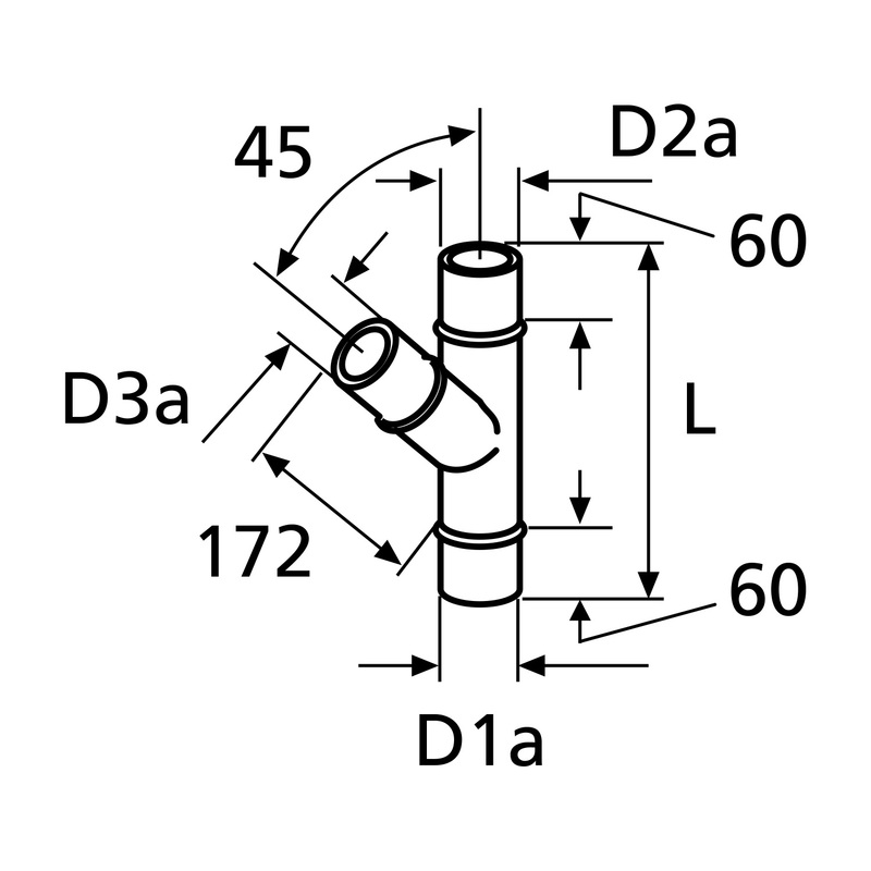 Webasto Abzweigstueck 80/60/60 45 Grad