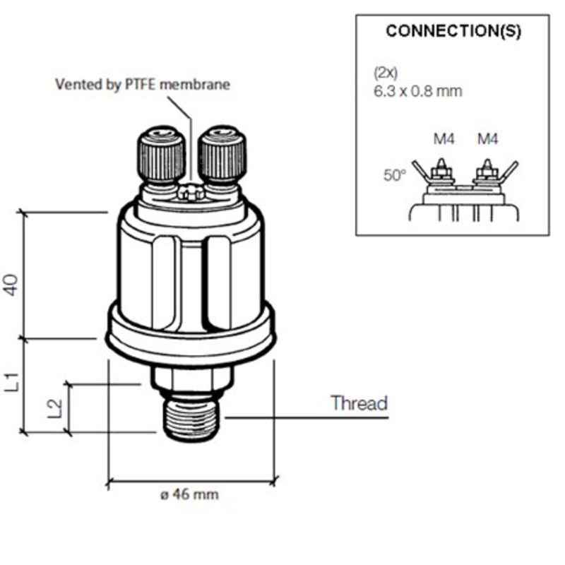 Veratron VDO Öldruck Sensor 2bar/30psi, 2p, 1/8' –