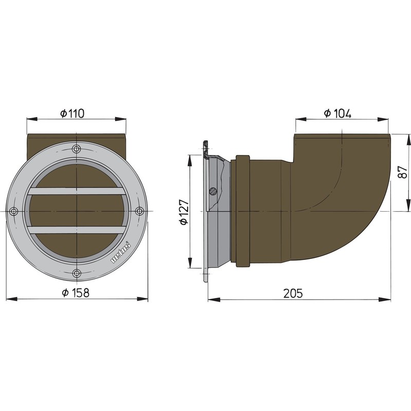 Vetus Belüftungsgitter ERV110A, rund Vetus Belüftungsgitter ERV110A, rund