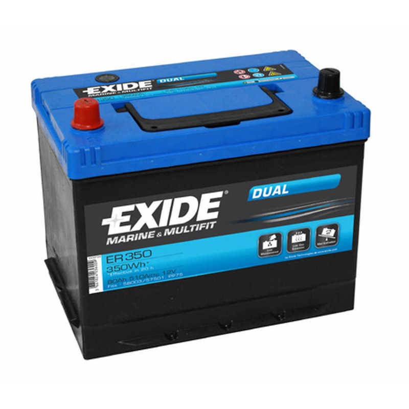 Exide Dual Säure-Batterie, 80Ah, 350Wh, 12V