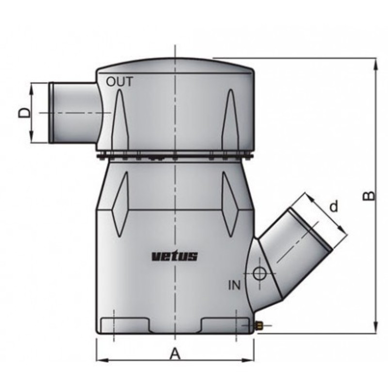 Vetus Kunststoff-Wassersammler 45° 203/203mm Vetus Kunststoff-Wassersammler 45° 203/203mm