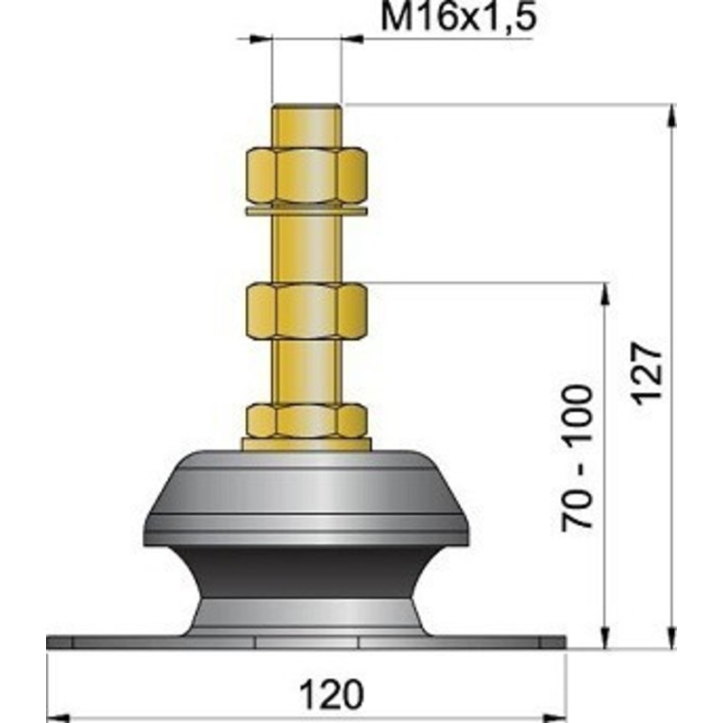 Vetus flexibles Motorlager Typ-K35