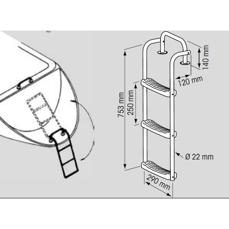 PLASTIMO Heck- oder Plattformleiter, 4 Stufen