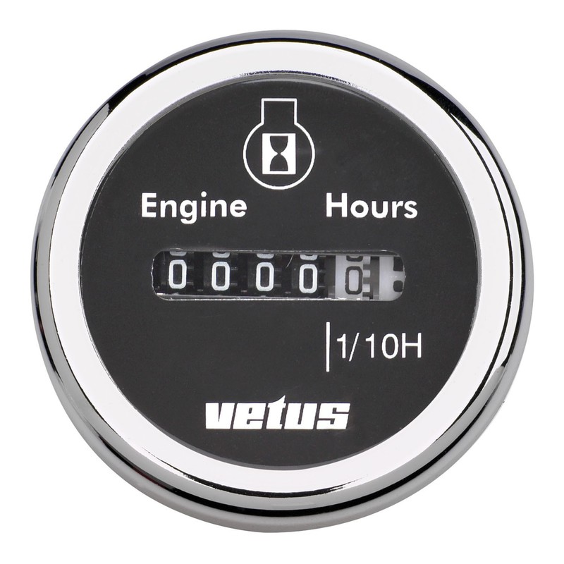 Vetus Betriebsstundenzähler, schwarz, 12/24 Volt Vetus Betriebsstundenzähler, schwarz, 12/24 Volt