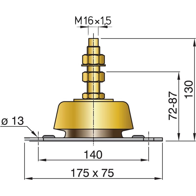 Vetus flexibles Motorlager Typ HY100 (35)