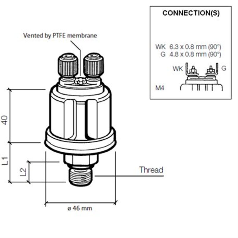 Veratron VDO Öldruck Sensor 10bar/150psi, 1p, M10 Veratron VDO Öldruck Sensor 10bar/150psi, 1p, M10