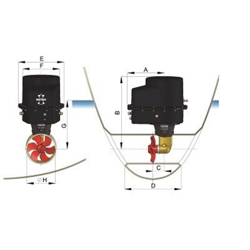 Vetus elektr. Bugschraube, 850N / 85kgf, 24V\n\n Vetus elektr. Bugschraube, 850N / 85kgf, 24V\n\n