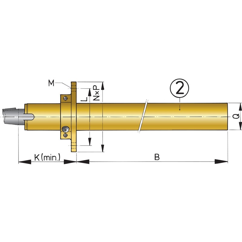 Vetus Bronze-Stevenrohr Ø 45 mm, L=1500 mm