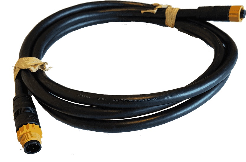 NMEA 2000 Micro-C Medium duty cable. 2 m (6.5 ft) Low loss 18 gauge cable recommended for network backbone runs