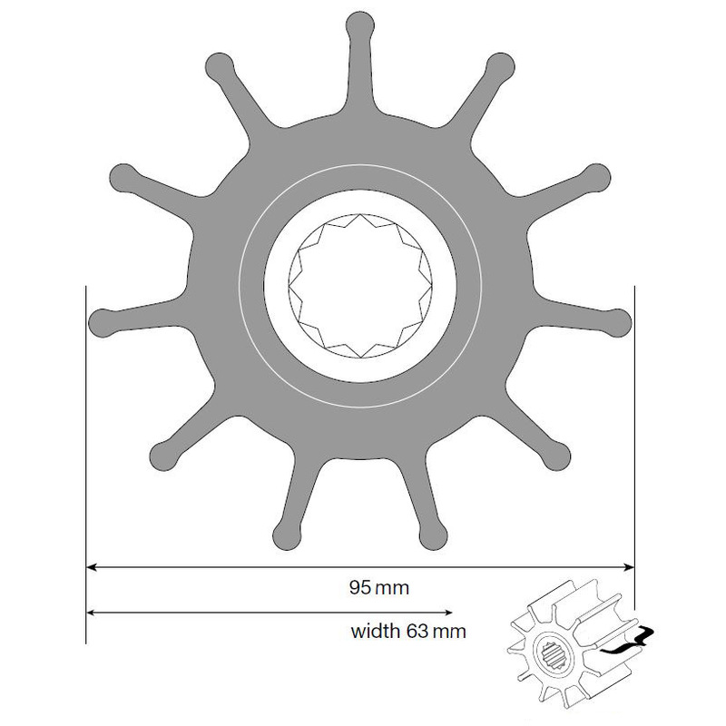 Johnson Impeller für F8 Pumpe, Nitril Johnson Impeller für F8 Pumpe, Nitril