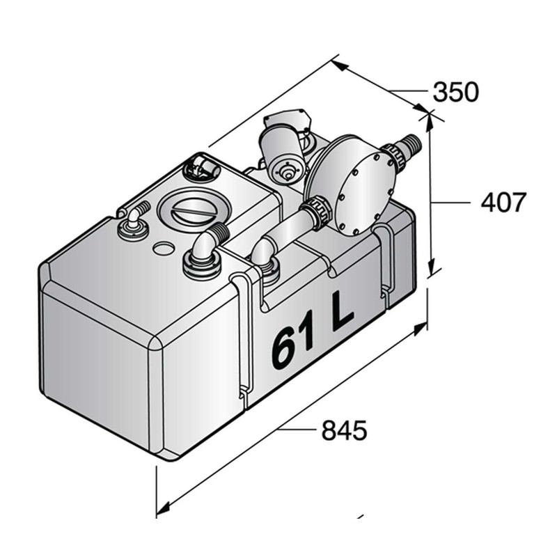 Vetus Schmutzwassertanksystem 61L/12V Vetus Schmutzwassertanksystem 61L/12V