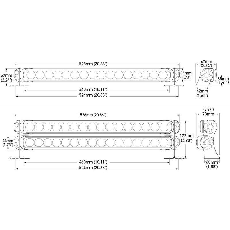Hella Sea Hawk 470 LED Light Bar Hybrid, schwarz