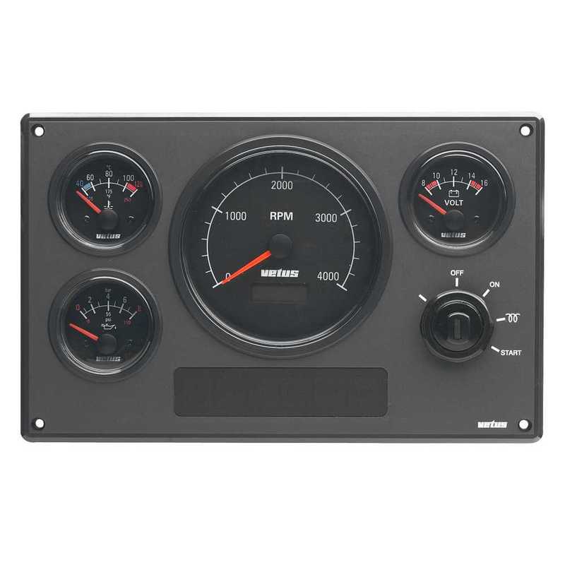Vetus Instrumentenpanel MP34, schwarz, 24 Volt Vetus Instrumentenpanel MP34, schwarz, 24 Volt
