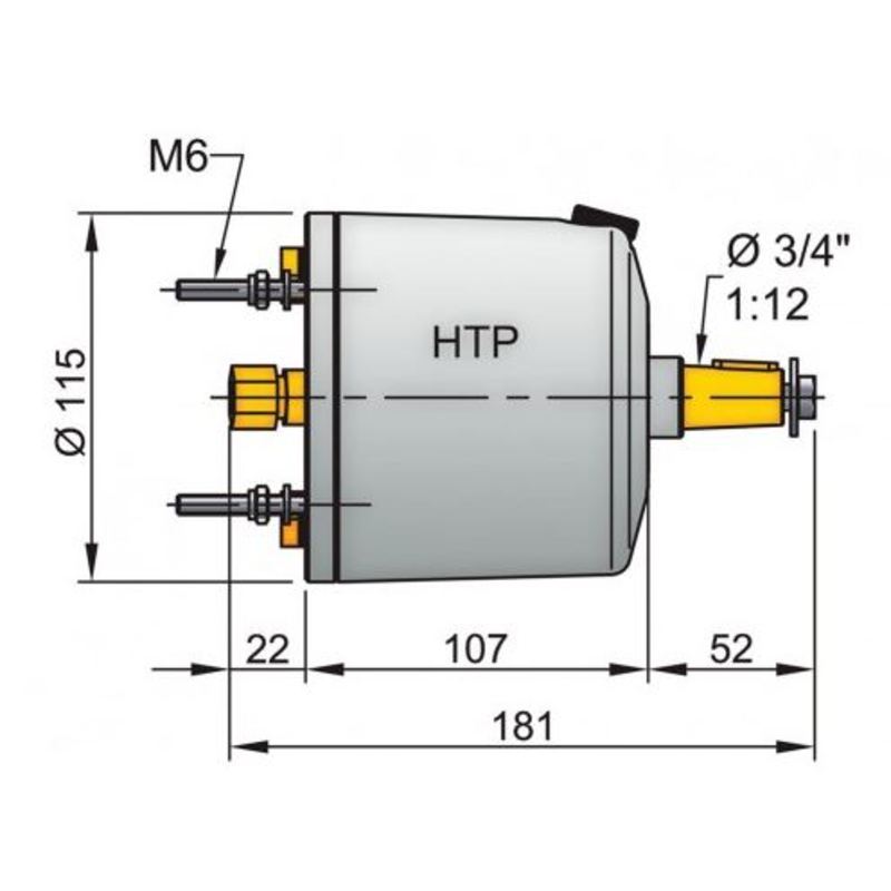 Vetus Hydraulik-Pumpe HTP30, 8 mm, schwarz