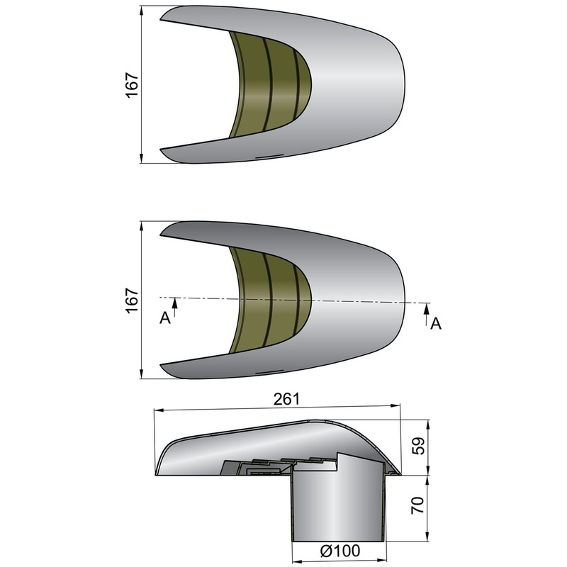 Vetus Lüftungsmuschel TYP75, AD=75mm