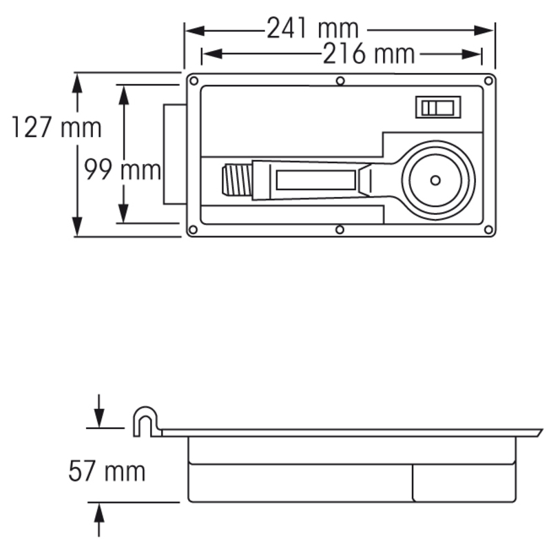 PLASTIMO SHOWER DECK HAND 267X133X50MM